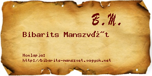 Bibarits Manszvét névjegykártya